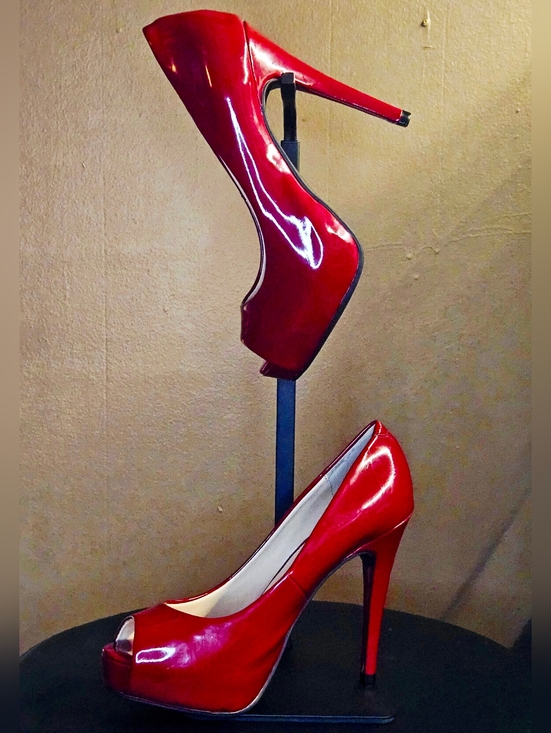 Guess Shoes - 💥SALE💥Guess Red Patent Leather Peep-Toe Stiletto Heels